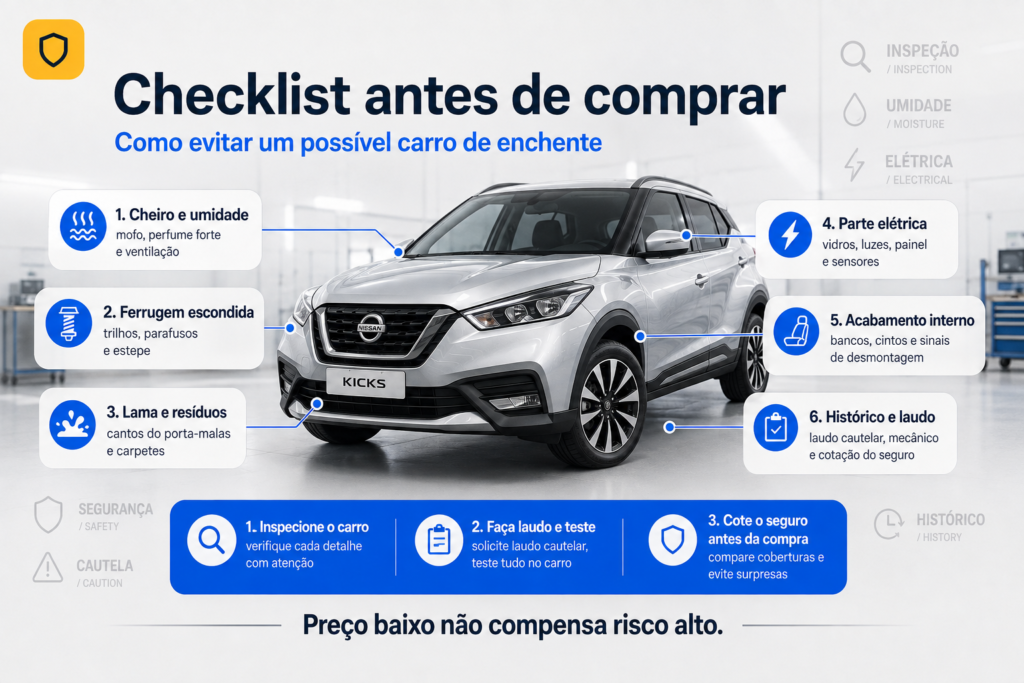 sinais de carro de enchente