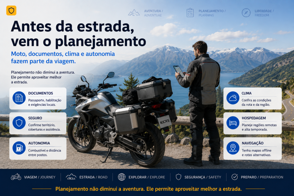 cinco rotas para viagens de moto